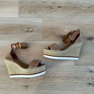See By Chloe Suede Espadrille Wedges 38